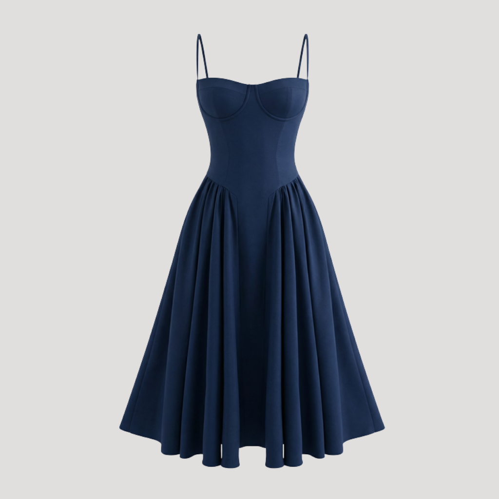 Thessaly | Robe Midi à Encolure Coeur pour Femmes