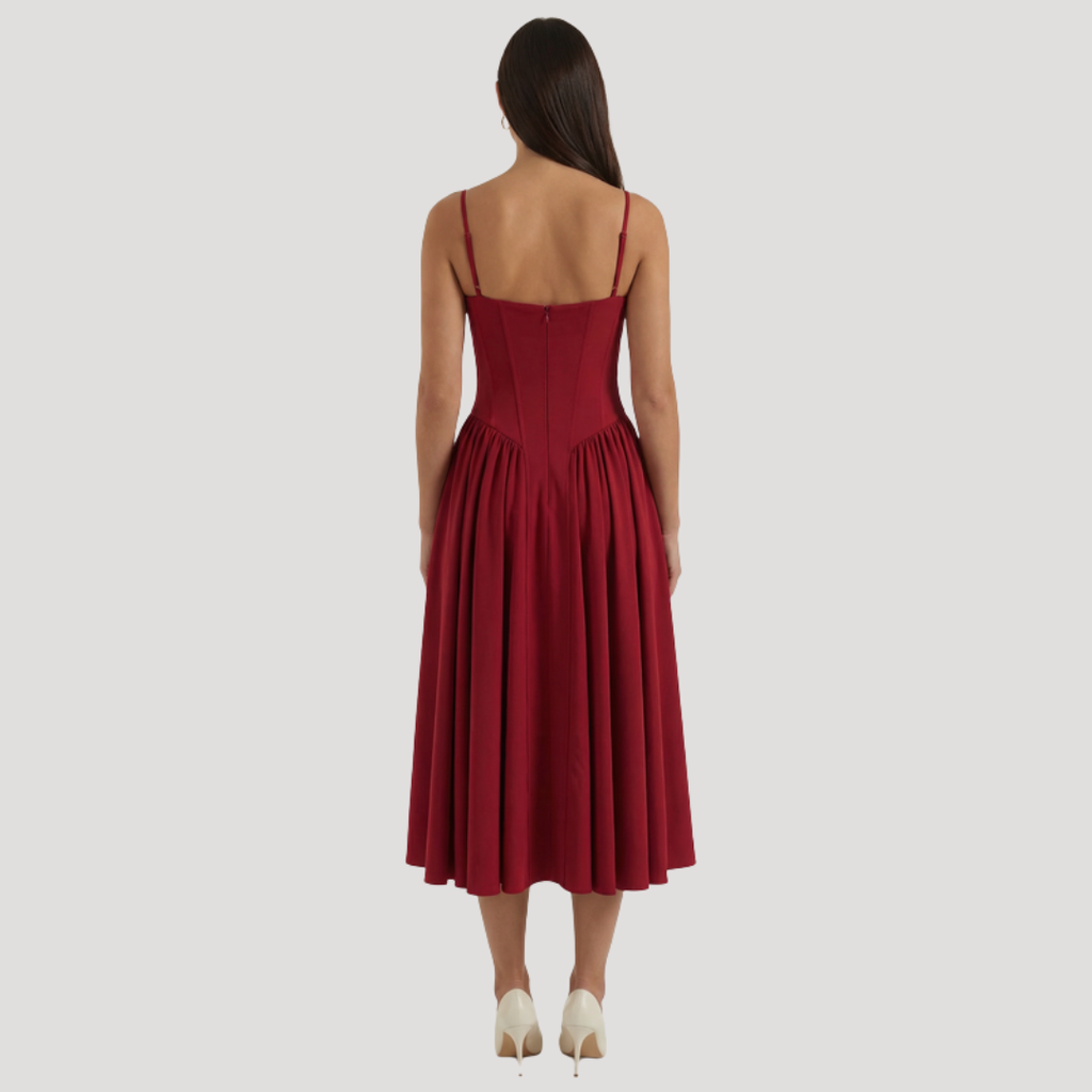 Thessaly | Robe Midi à Encolure Coeur pour Femmes
