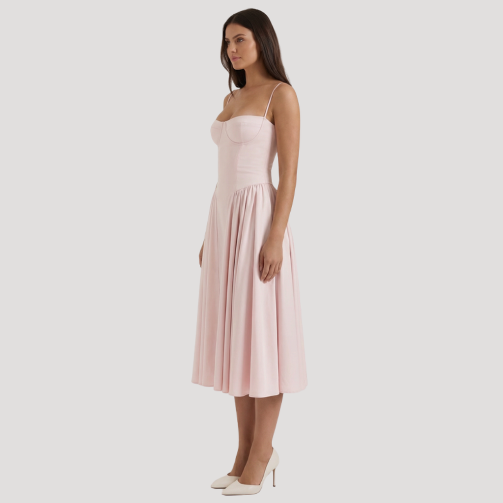 Thessaly | Robe Midi à Encolure Coeur pour Femmes