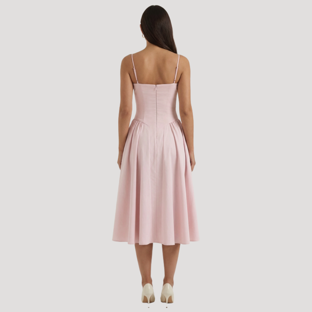 Thessaly | Robe Midi à Encolure Coeur pour Femmes