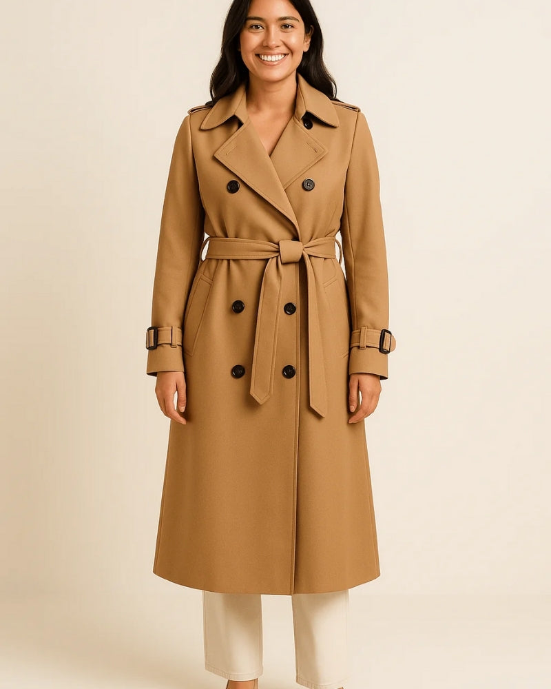 Trench Coat Femme – Manteau classique avec ceinture et boutons pour le printemps, l'automne et l'hiver