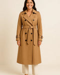 Trench Coat Femme – Manteau classique avec ceinture et boutons pour le printemps, l'automne et l'hiver