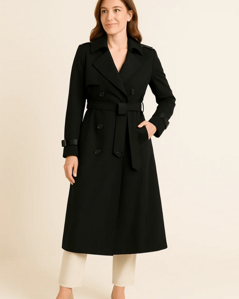 Trench Coat Femme – Manteau classique avec ceinture et boutons pour le printemps, l'automne et l'hiver