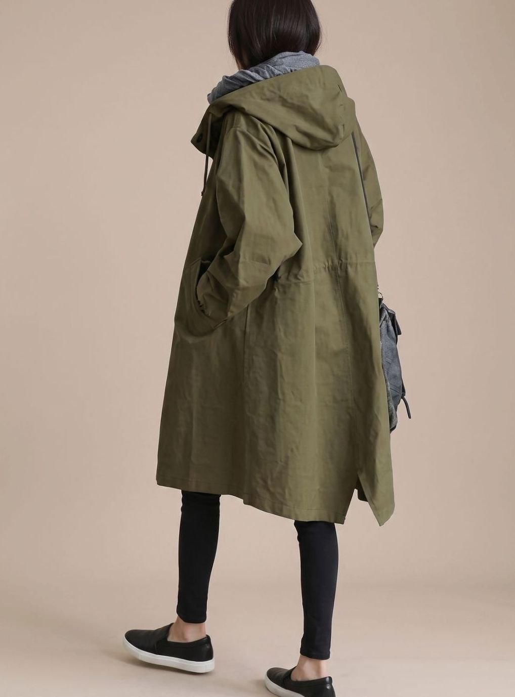 Annika | Trench-coat Femme Grande Taille Capuche Manteau Long Style Coréen