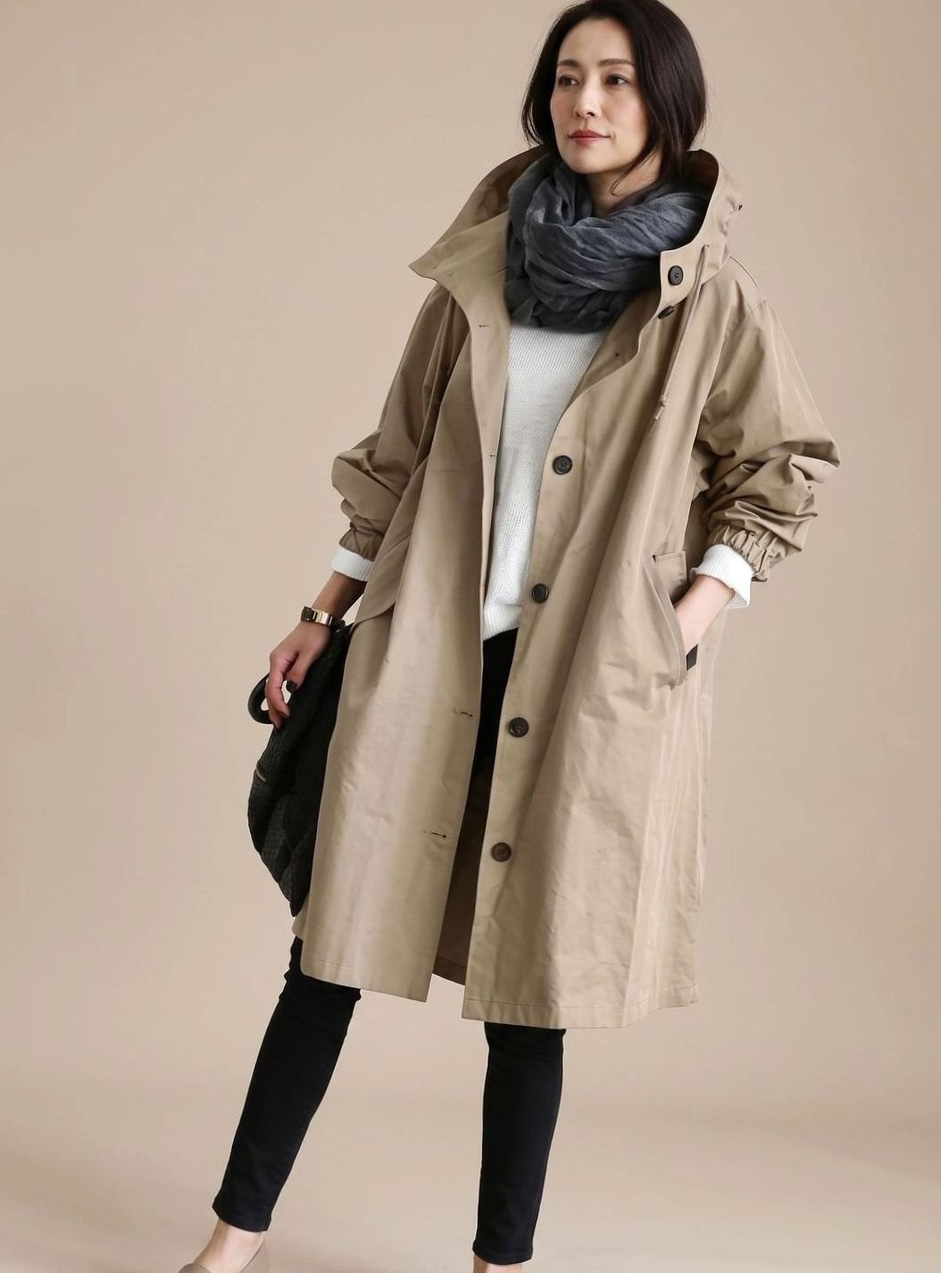 Annika | Trench-coat Femme Grande Taille Capuche Manteau Long Style Coréen