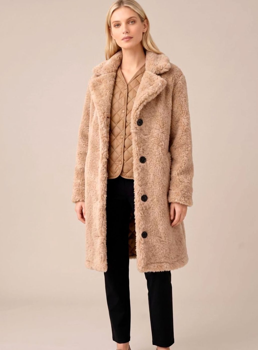 Clara | Trench-coat Femme Oversized Long Manteau en Peluche