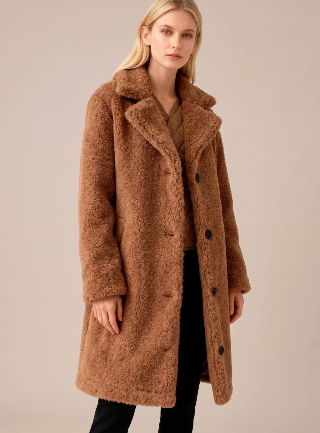 Clara | Trench-coat Femme Oversized Long Manteau en Peluche