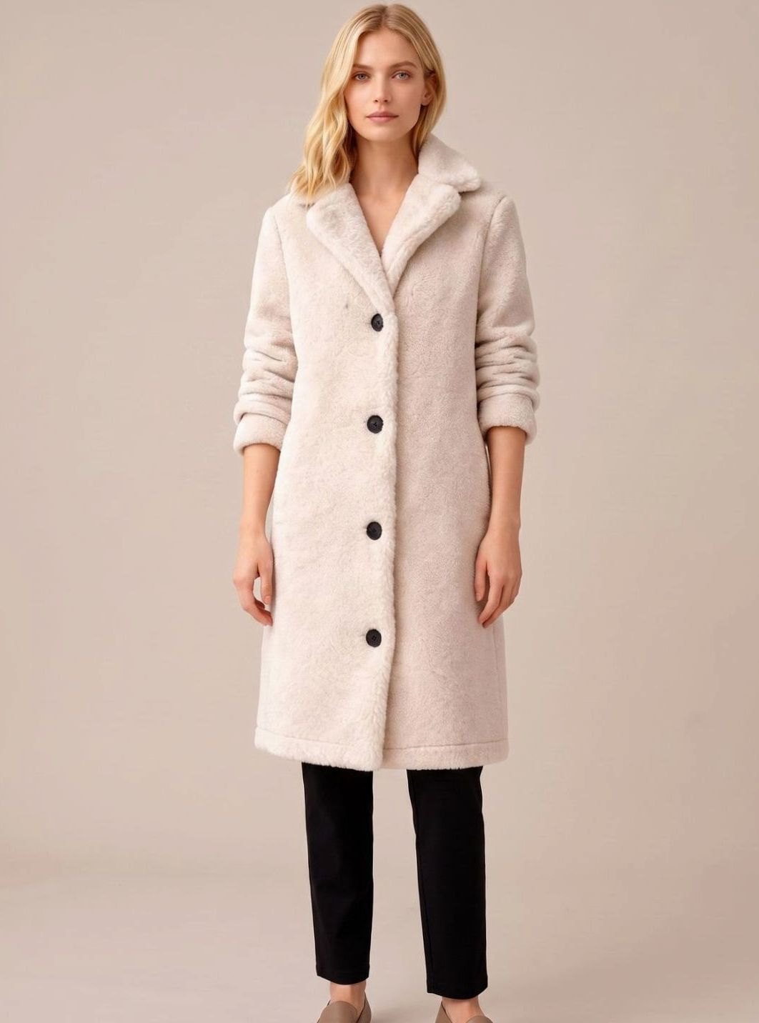 Clara | Trench-coat Femme Oversized Long Manteau en Peluche