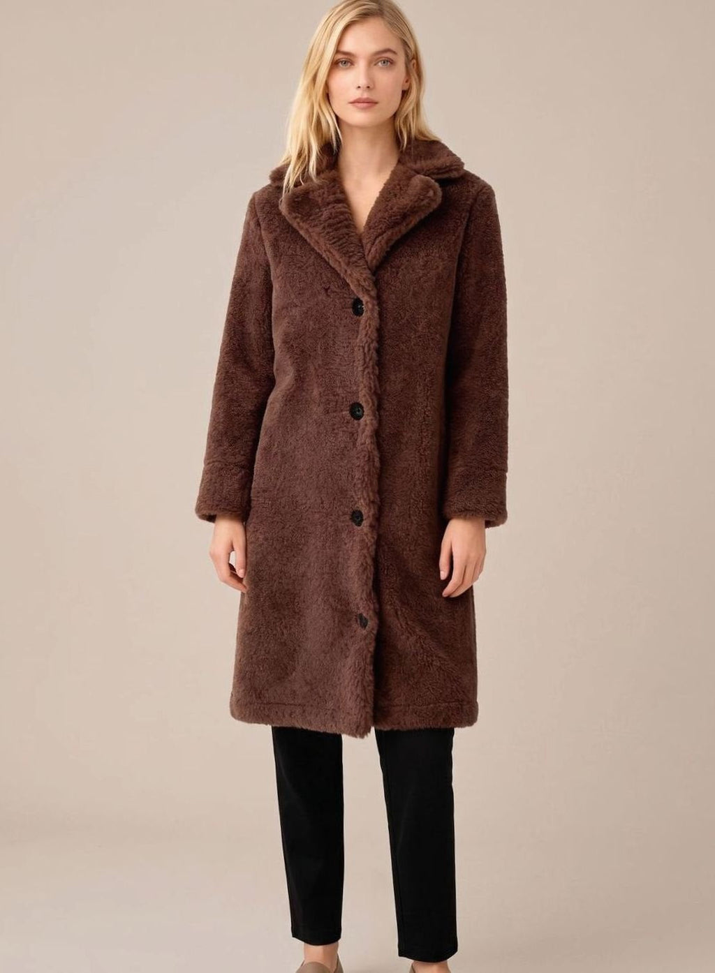 Clara | Trench-coat Femme Oversized Long Manteau en Peluche