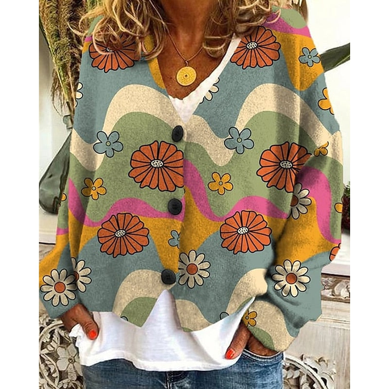 Sarah - Élégant Gilet Vintage à Fleurs