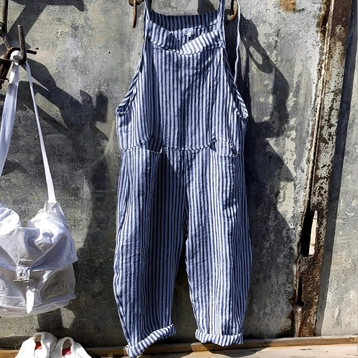 Mason | Salopette vintage unisexe à rayures, coupe décontractée