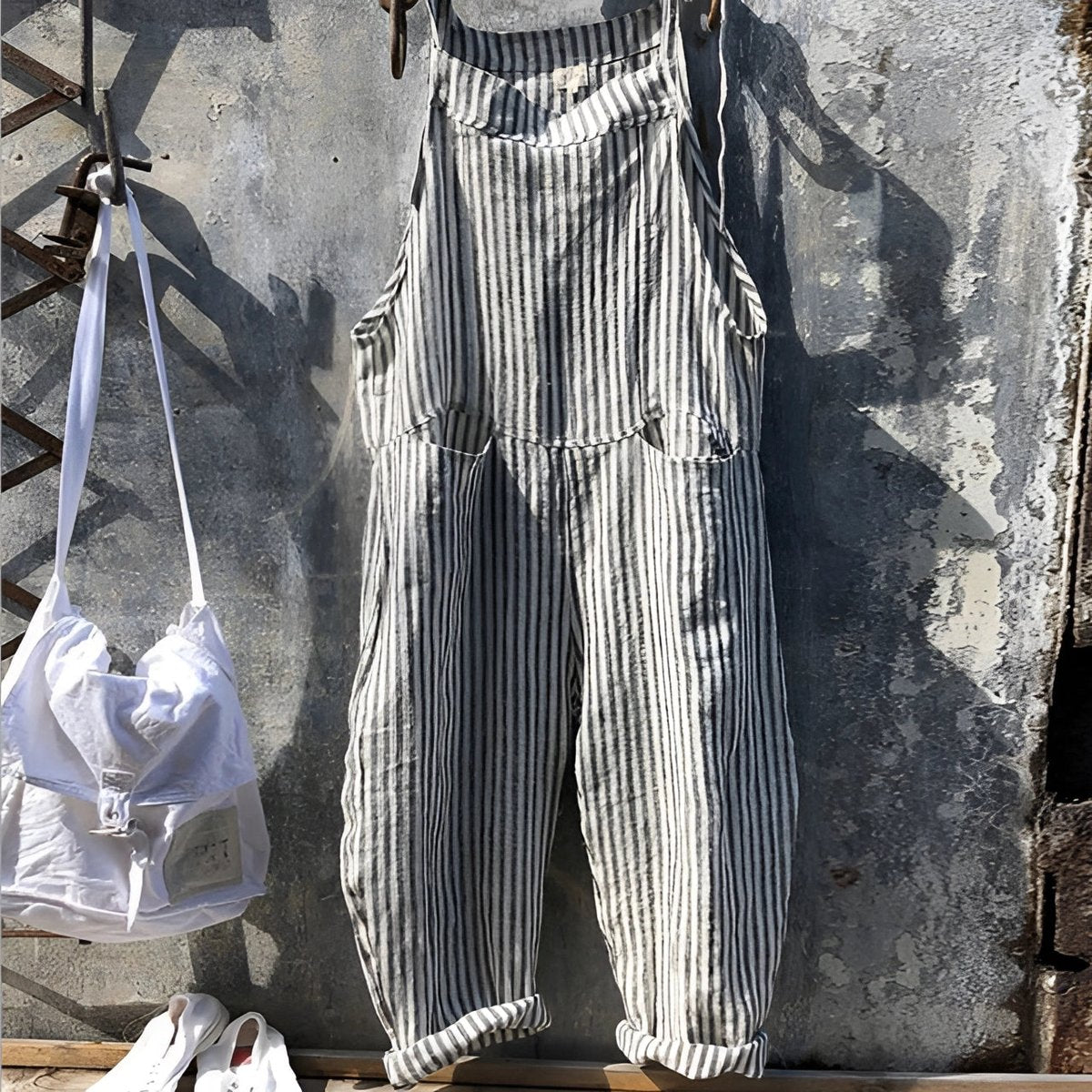 Mason | Salopette vintage unisexe à rayures, coupe décontractée