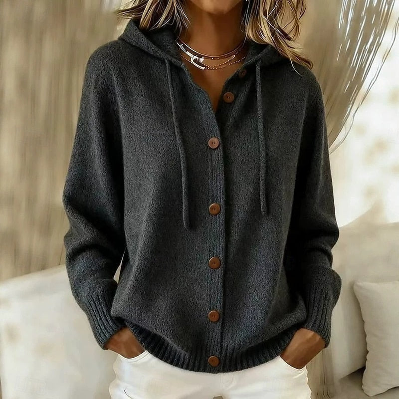 Simone - Gilet à Capuche Élégant en Tricot