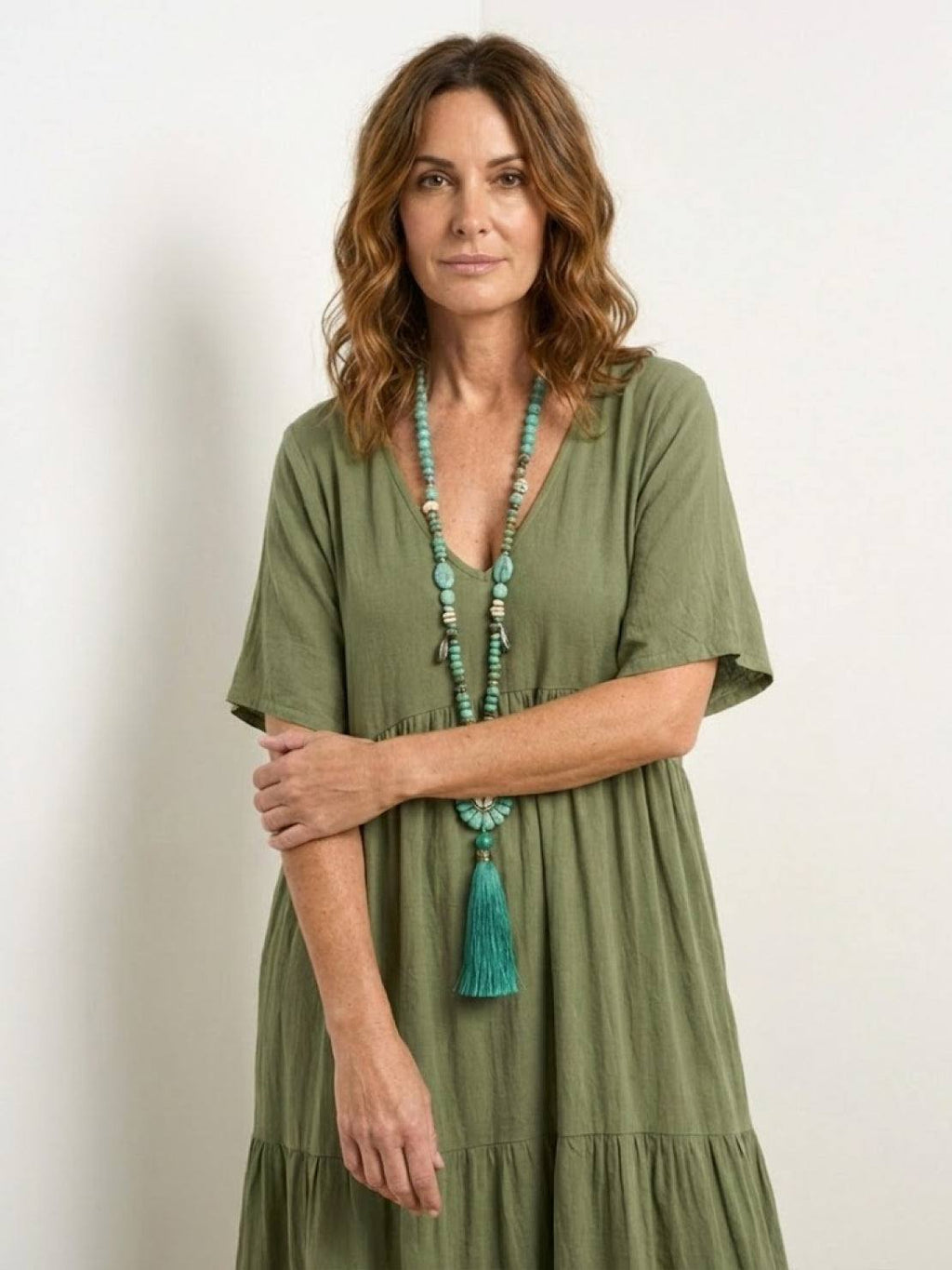 Brooklyn | Robe Maxi à Volants Boho à Col V pour Femmes