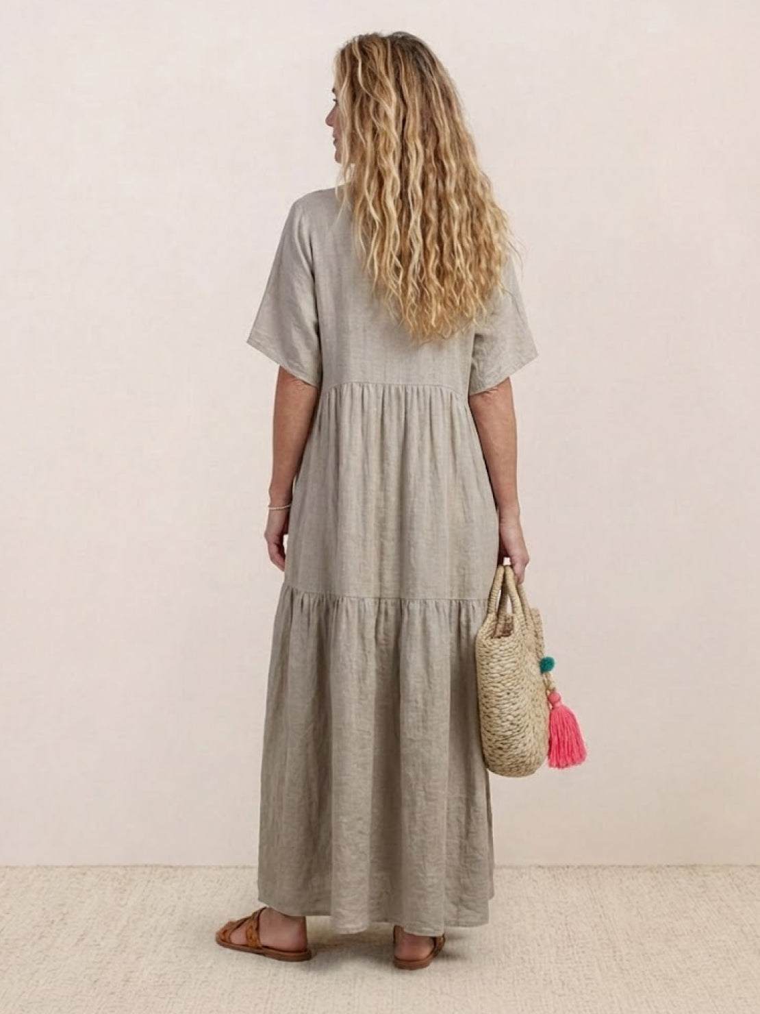 Brooklyn | Robe Maxi à Volants Boho à Col V pour Femmes