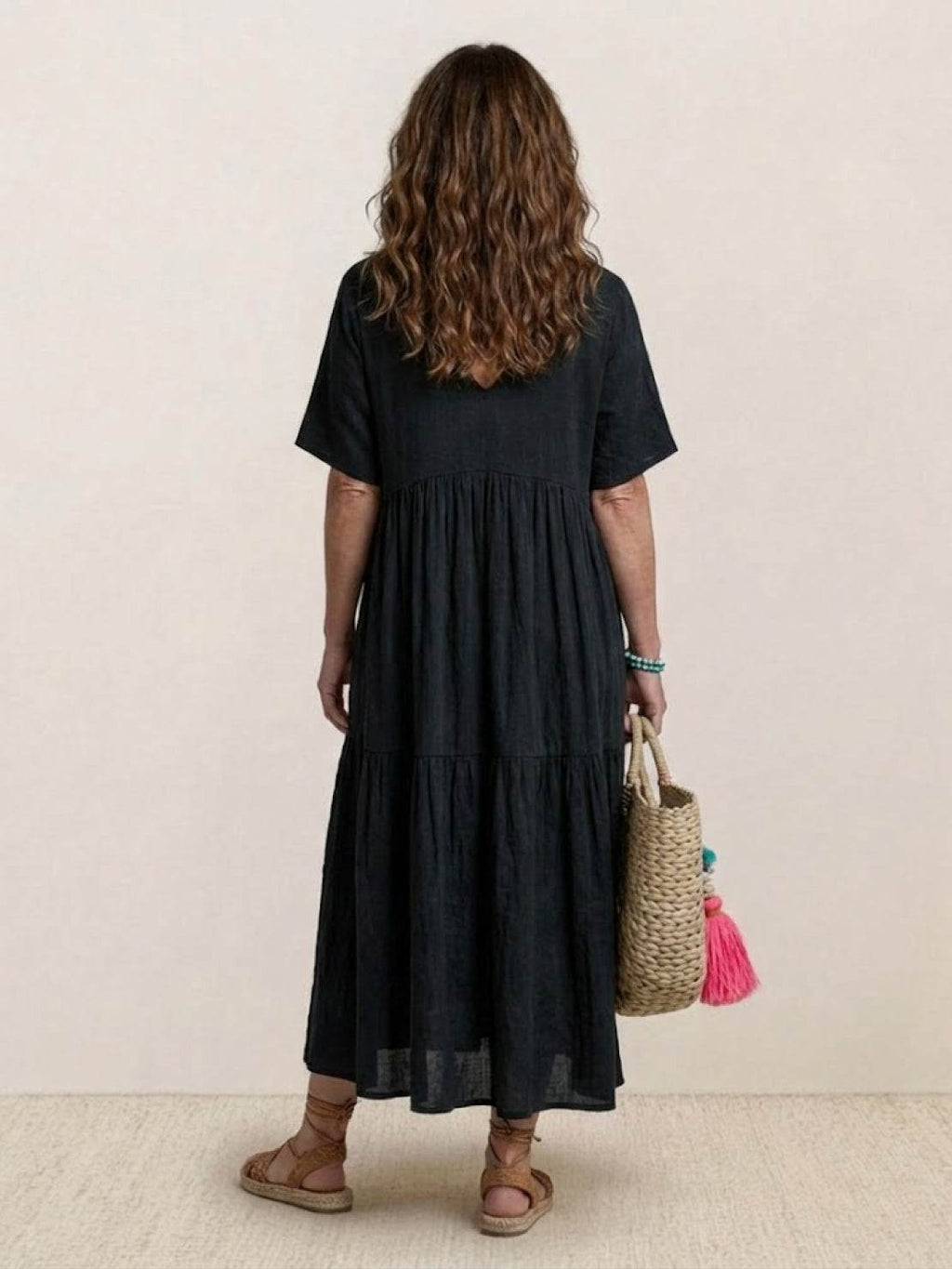 Brooklyn | Robe Maxi à Volants Boho à Col V pour Femmes