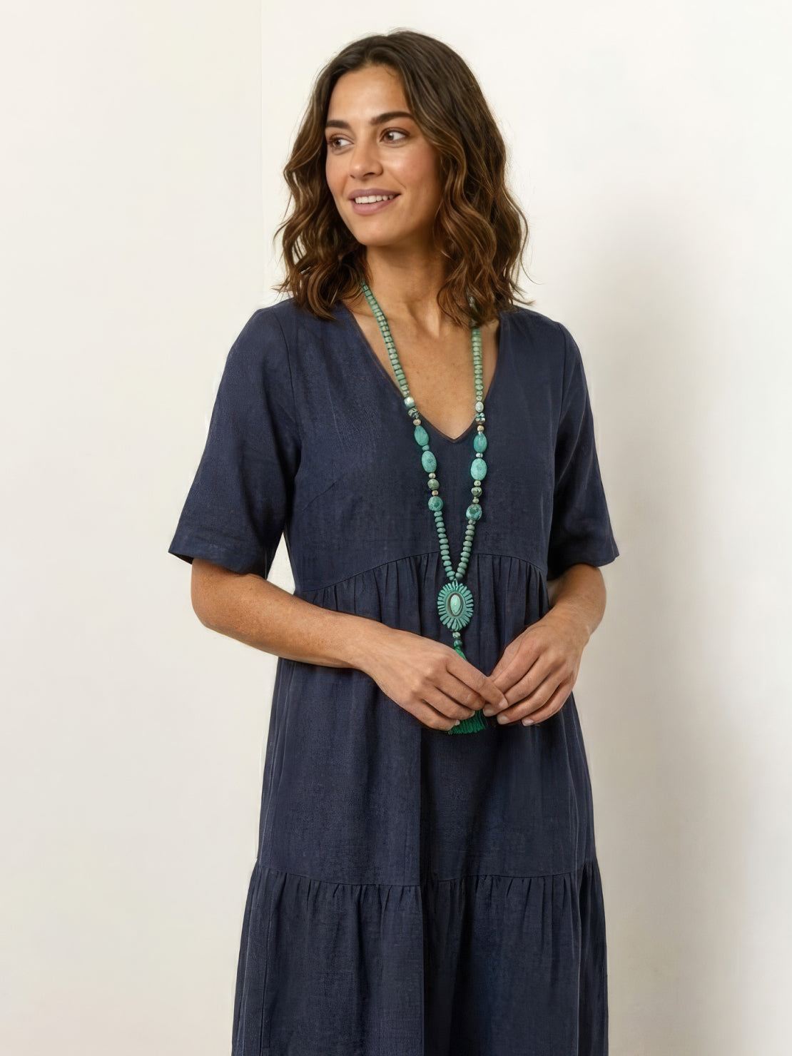 Brooklyn | Robe Maxi à Volants Boho à Col V pour Femmes