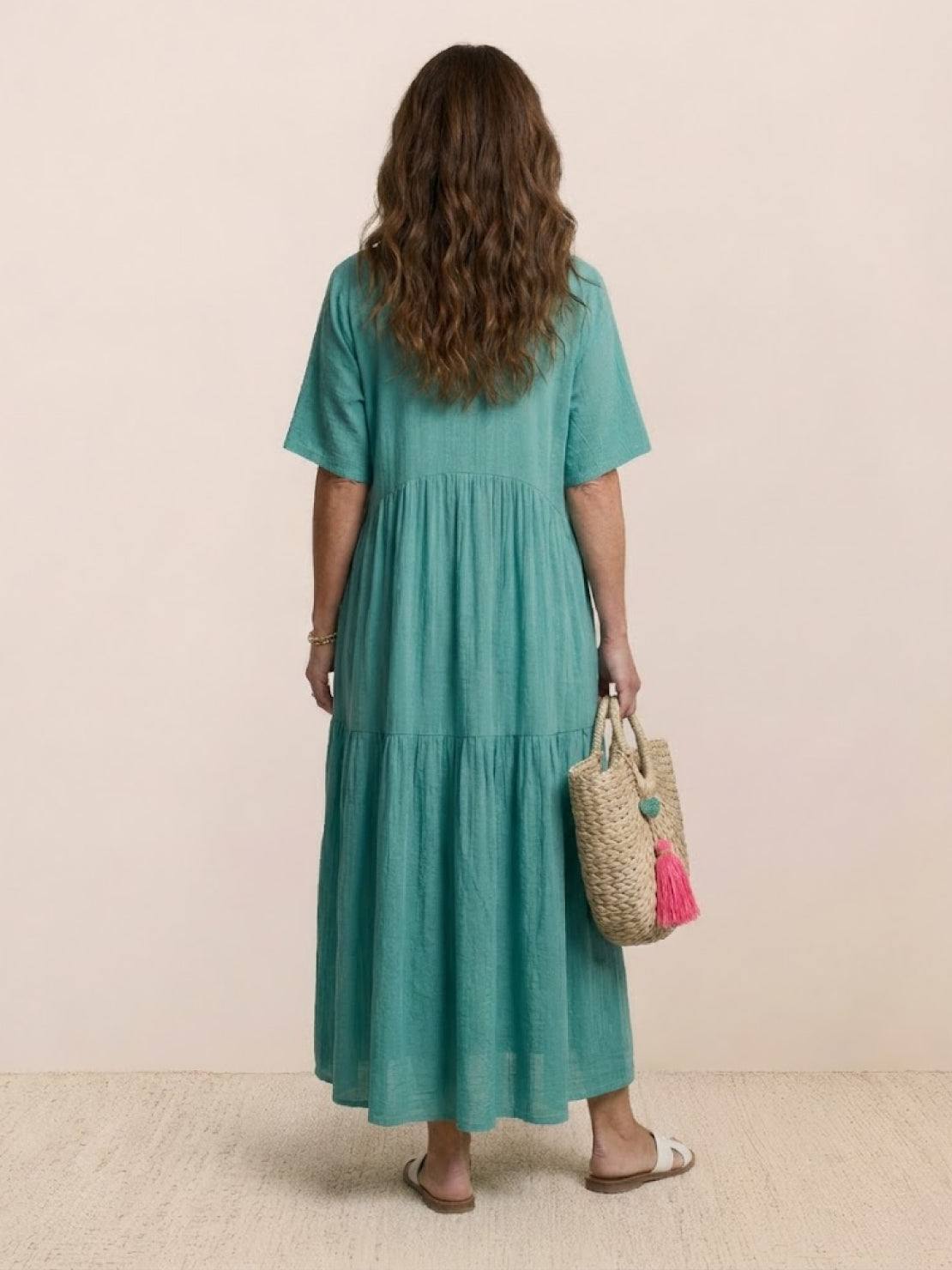 Brooklyn | Robe Maxi à Volants Boho à Col V pour Femmes