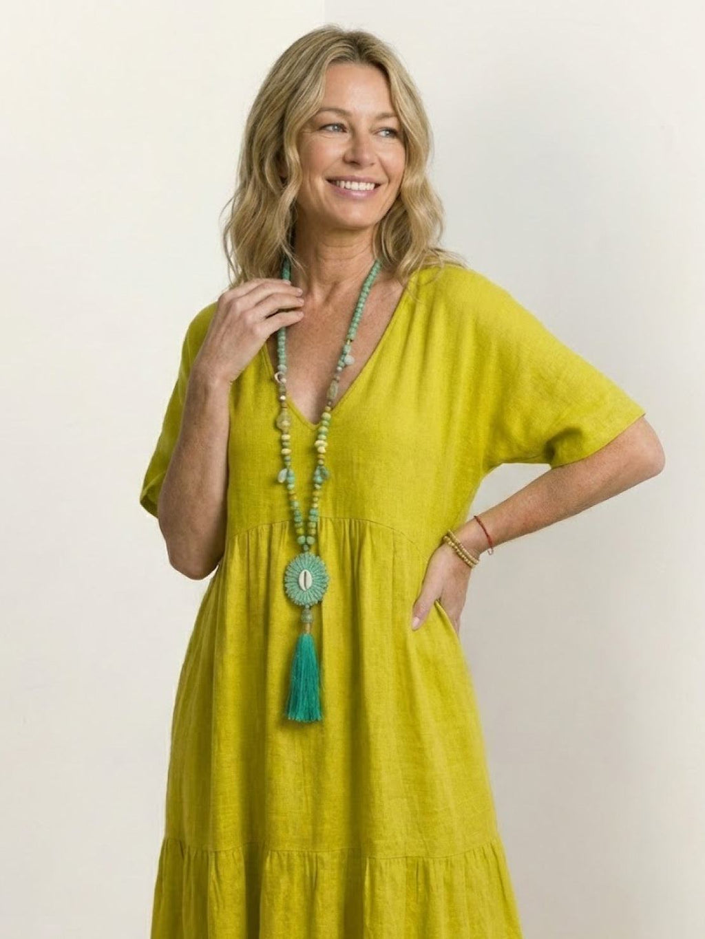 Brooklyn | Robe Maxi à Volants Boho à Col V pour Femmes