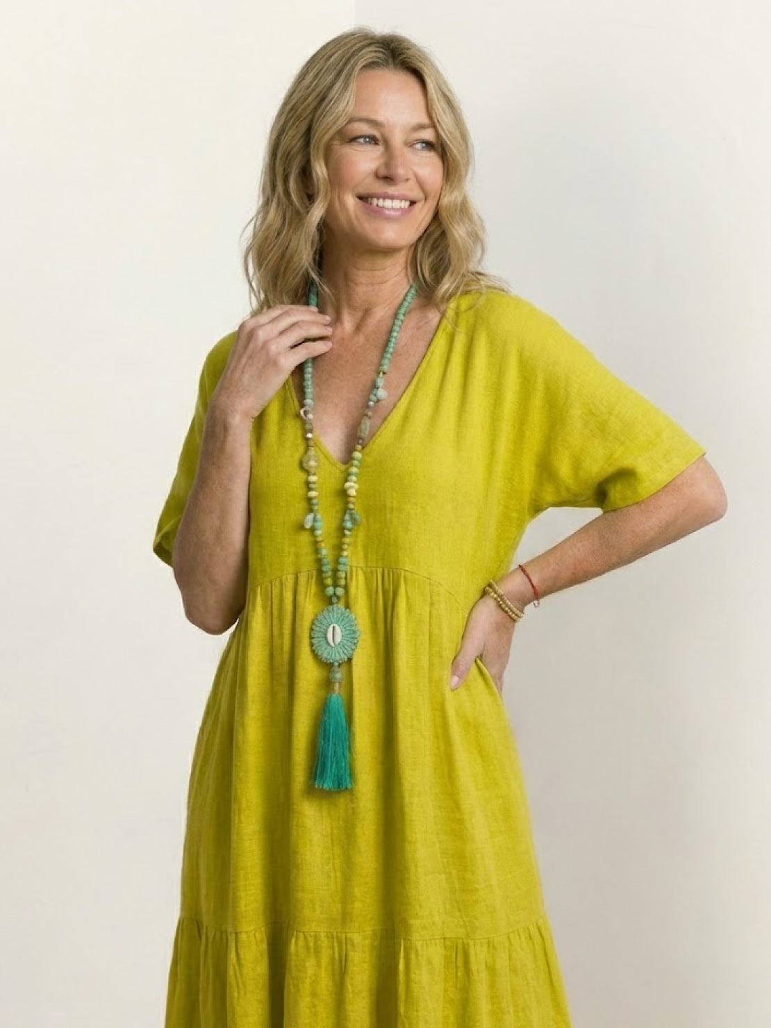 Brooklyn | Robe Maxi à Volants Boho à Col V pour Femmes