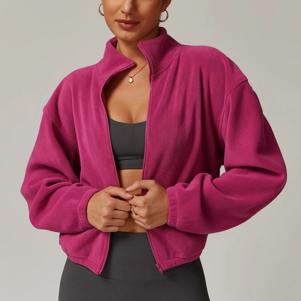 Veste bomber à col montant pour femmes
