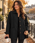 Veste matelassée à col pointu pour femmes