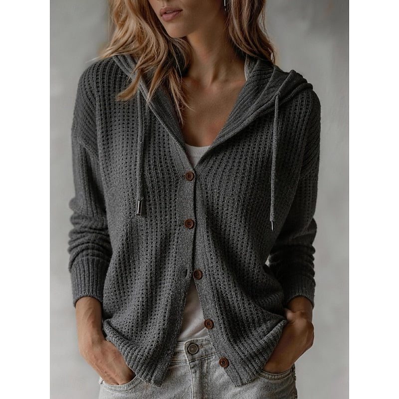 Renate - Gilet Élégant en Tricot Épais avec Capuche