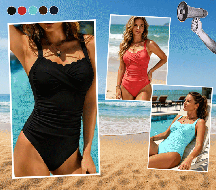 Zarcella | Maillot de bain élégant avec bord ondulé