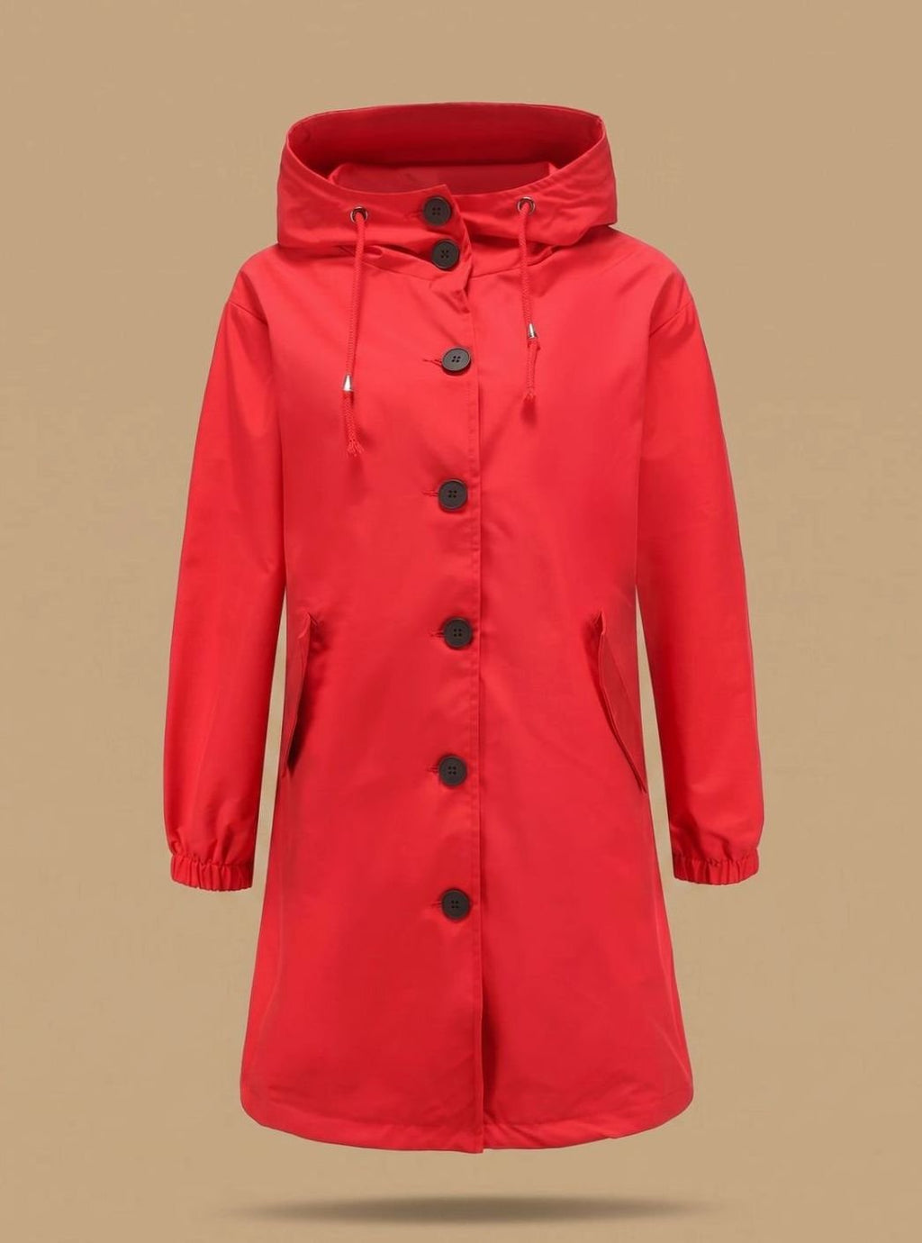 Greta | Manteau Trench Imperméable Femme avec Capuche Long Manteau d'Extérieur
