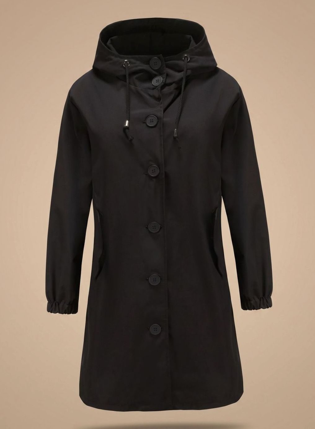 Greta | Manteau Trench Imperméable Femme avec Capuche Long Manteau d'Extérieur