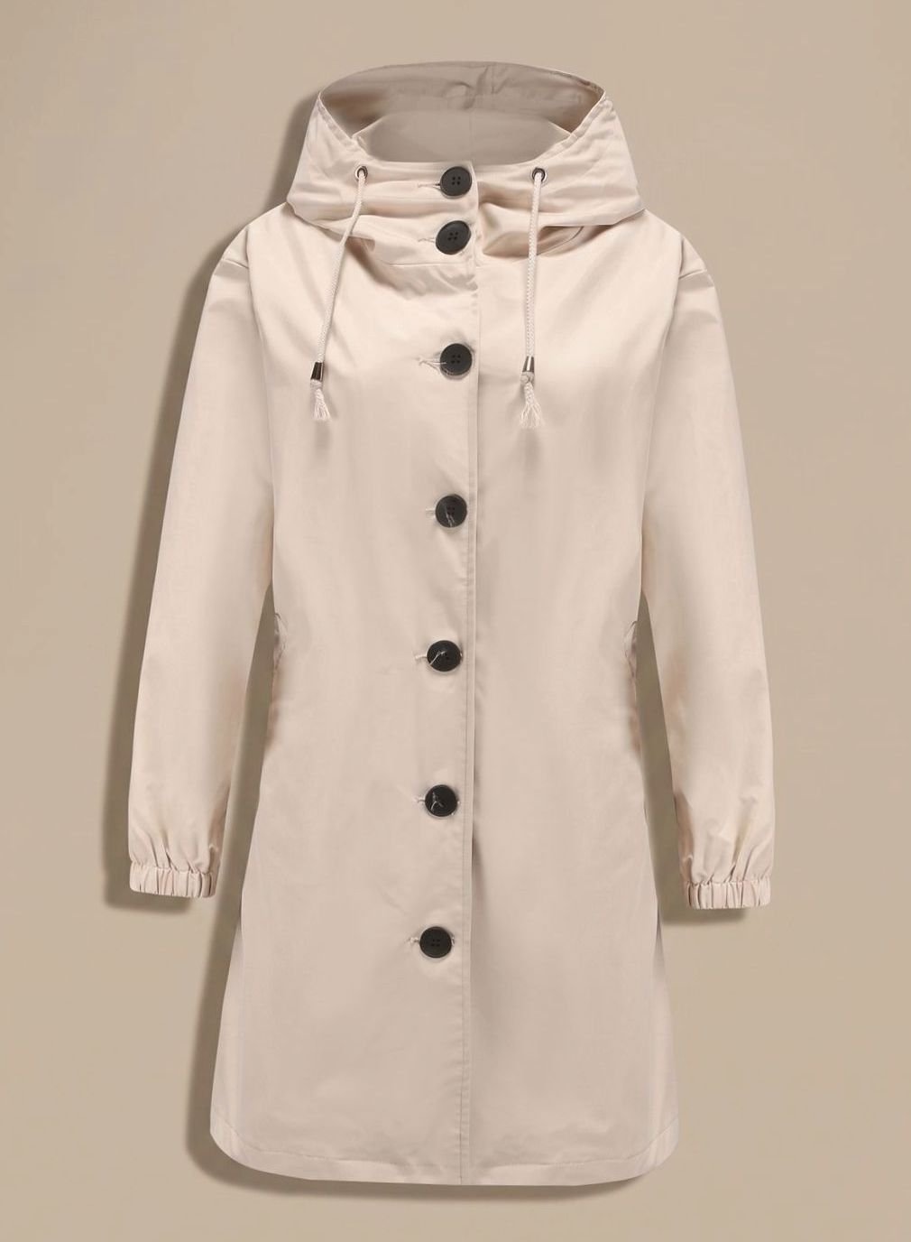 Greta | Manteau Trench Imperméable Femme avec Capuche Long Manteau d'Extérieur