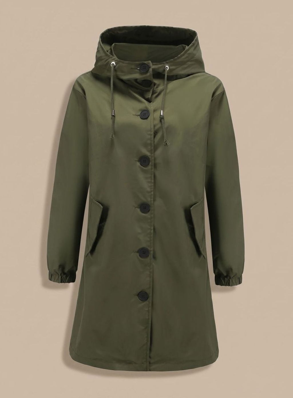 Greta | Manteau Trench Imperméable Femme avec Capuche Long Manteau d'Extérieur