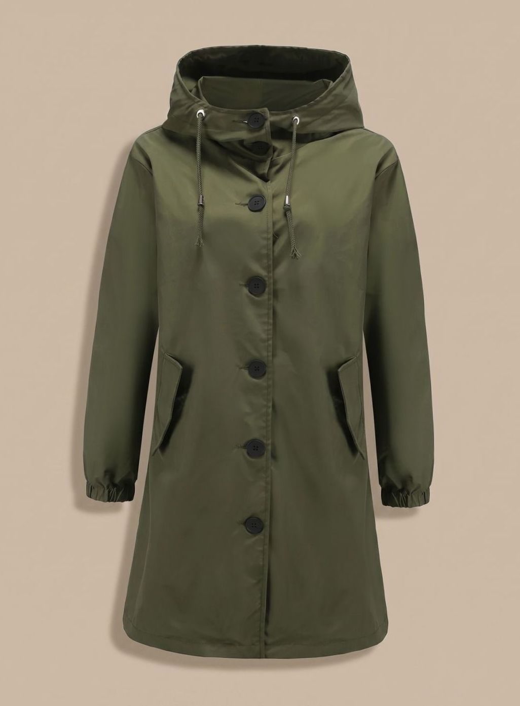 Greta | Manteau Trench Imperméable Femme avec Capuche Long Manteau d'Extérieur