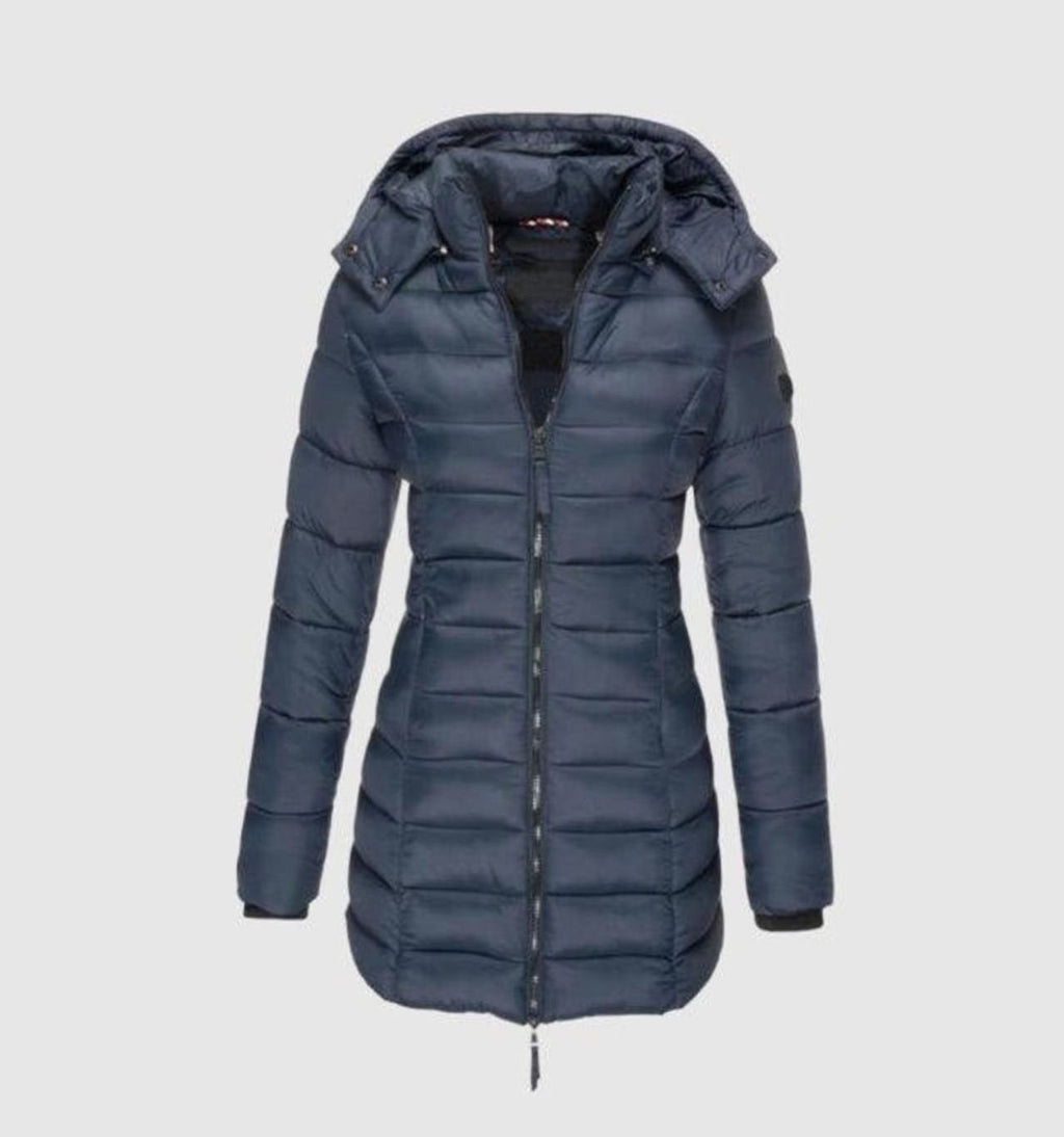 Charlotte | Veste d'hiver femme Long Manteau matelassé avec capuche