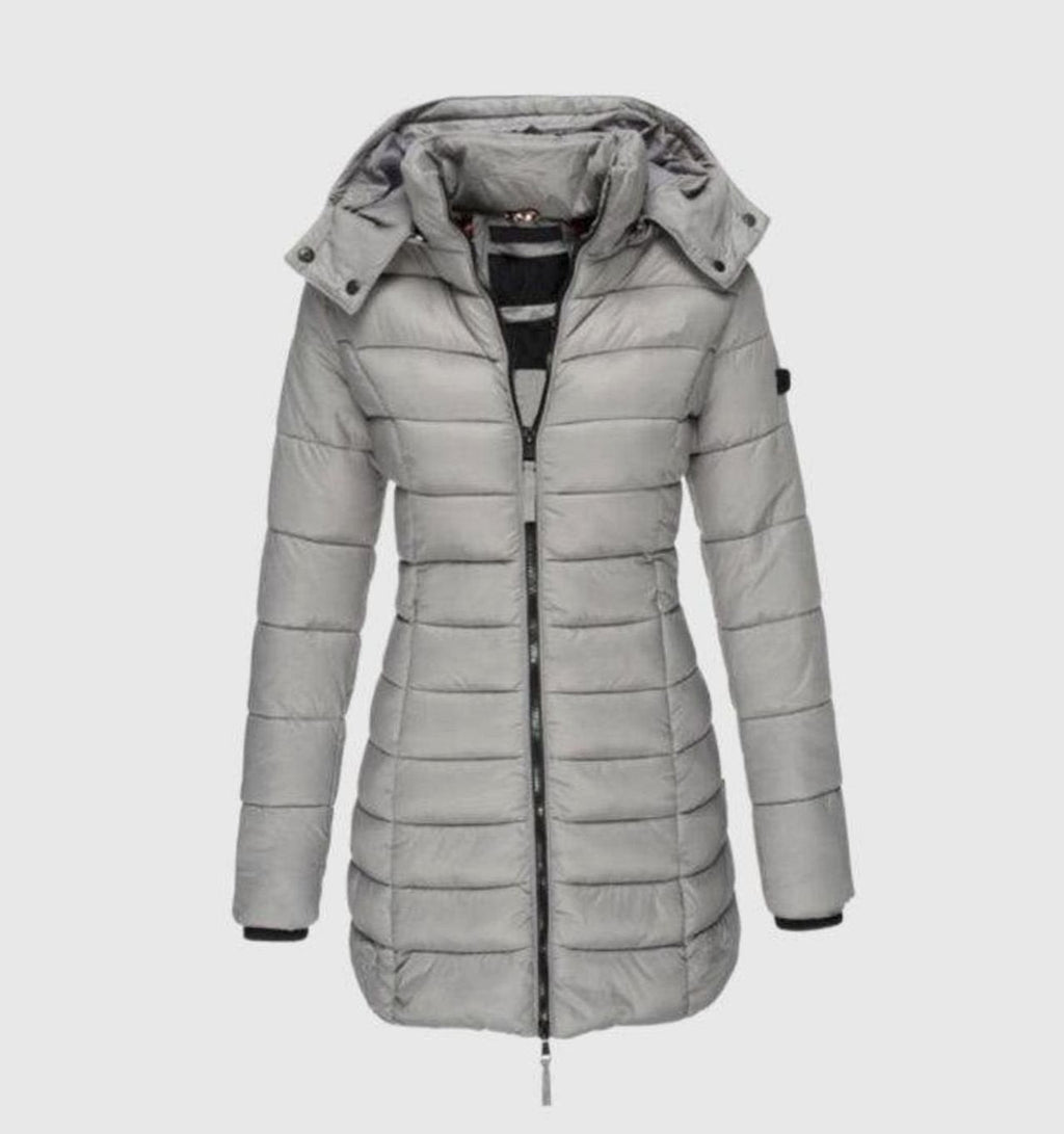 Charlotte | Veste d'hiver femme Long Manteau matelassé avec capuche