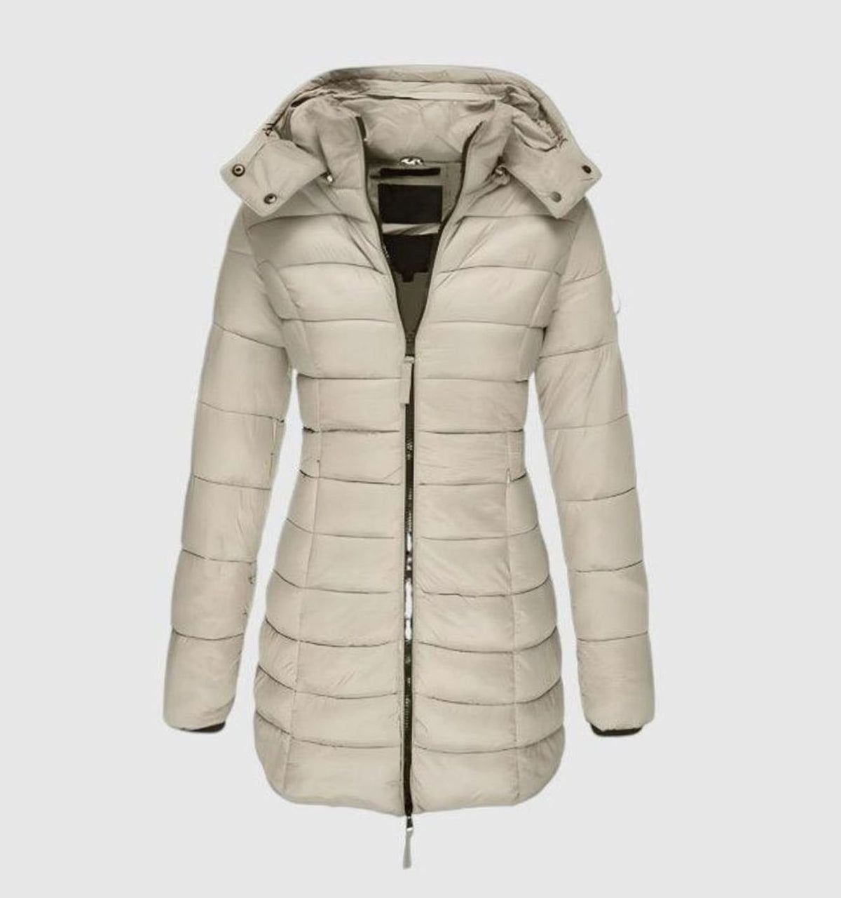 Charlotte | Veste d'hiver femme Long Manteau matelassé avec capuche