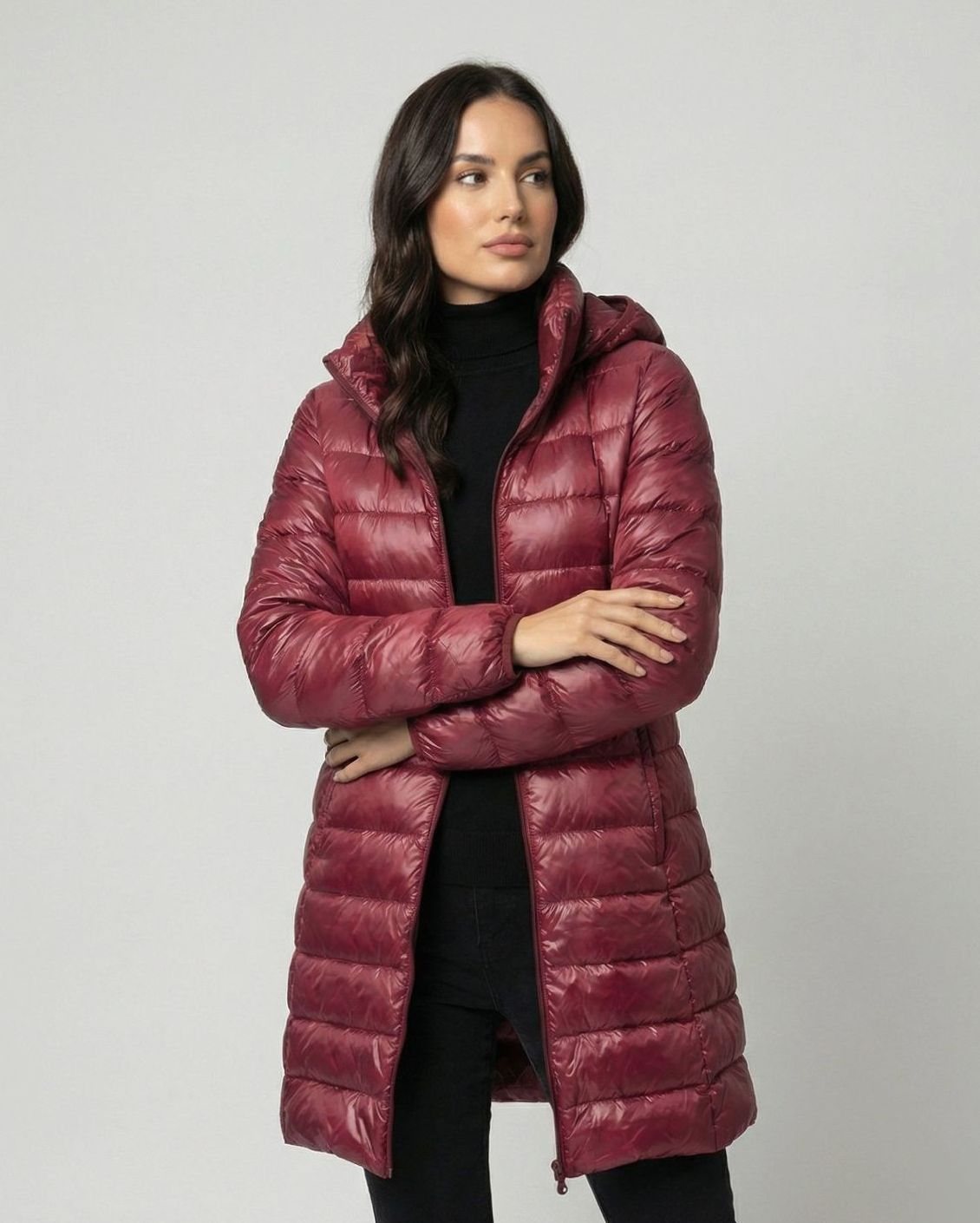 Doudoune en Nylon Femme – Capuche et Coupe Ajustée Ultralégère et Chaude