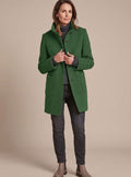 Leonie | Manteau d'hiver femme en mélange de laine classique avec col montant