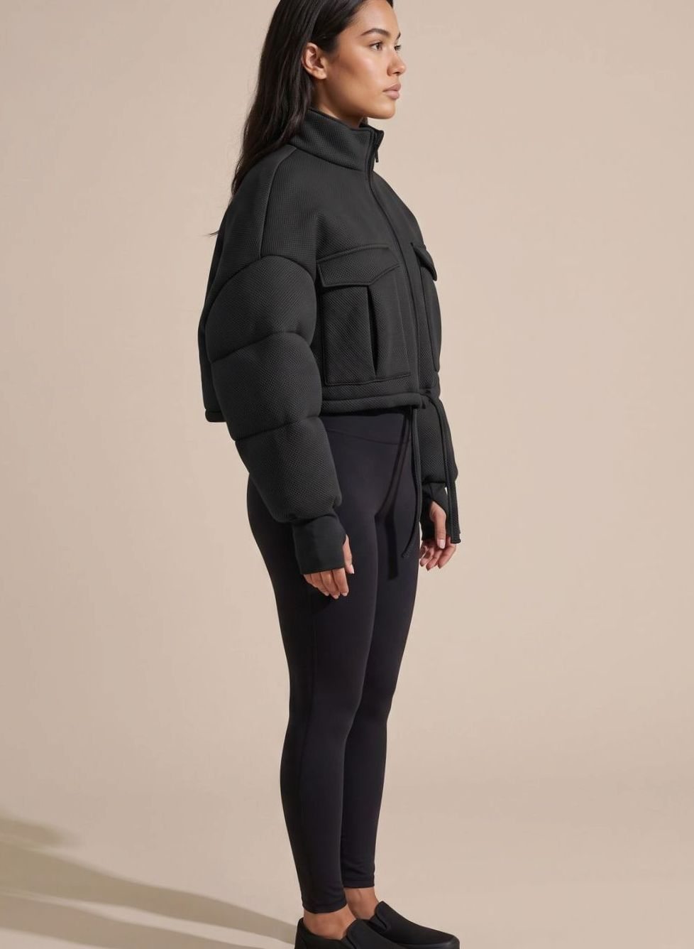 Emilia | Manteau d'hiver femme Veste courte à fermeture éclair Poches cargo