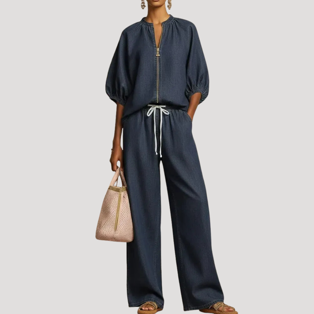 Wisteria | Ensemble Deux Pièces Femme Pantalon Large