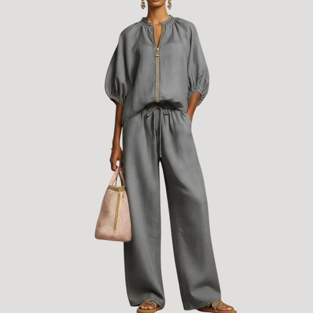 Wisteria | Ensemble Deux Pièces Femme Pantalon Large