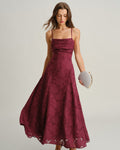 Rosevelle | Robe maxi en jacquard pour femmes avec fines bretelles