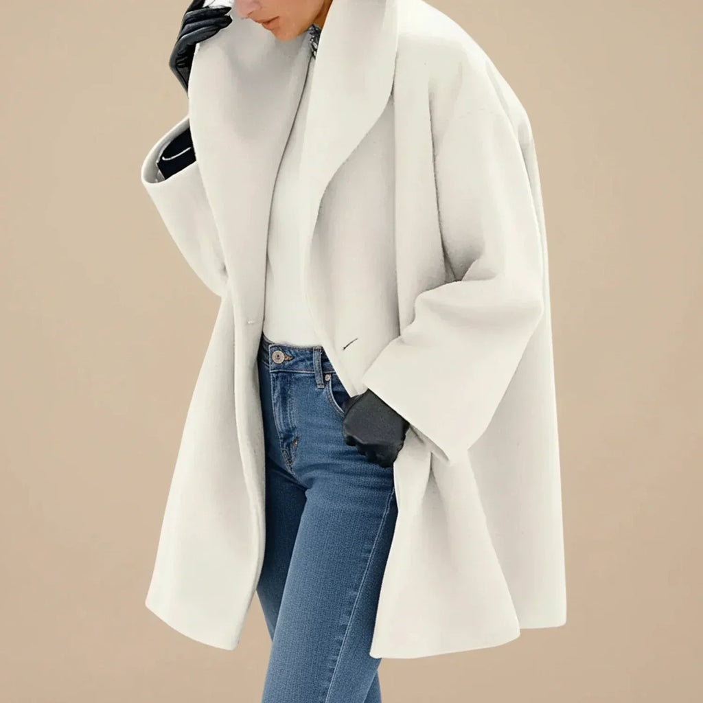 Manteau femme oversize mi-long à large col