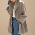 Manteau femme oversize mi-long à large col