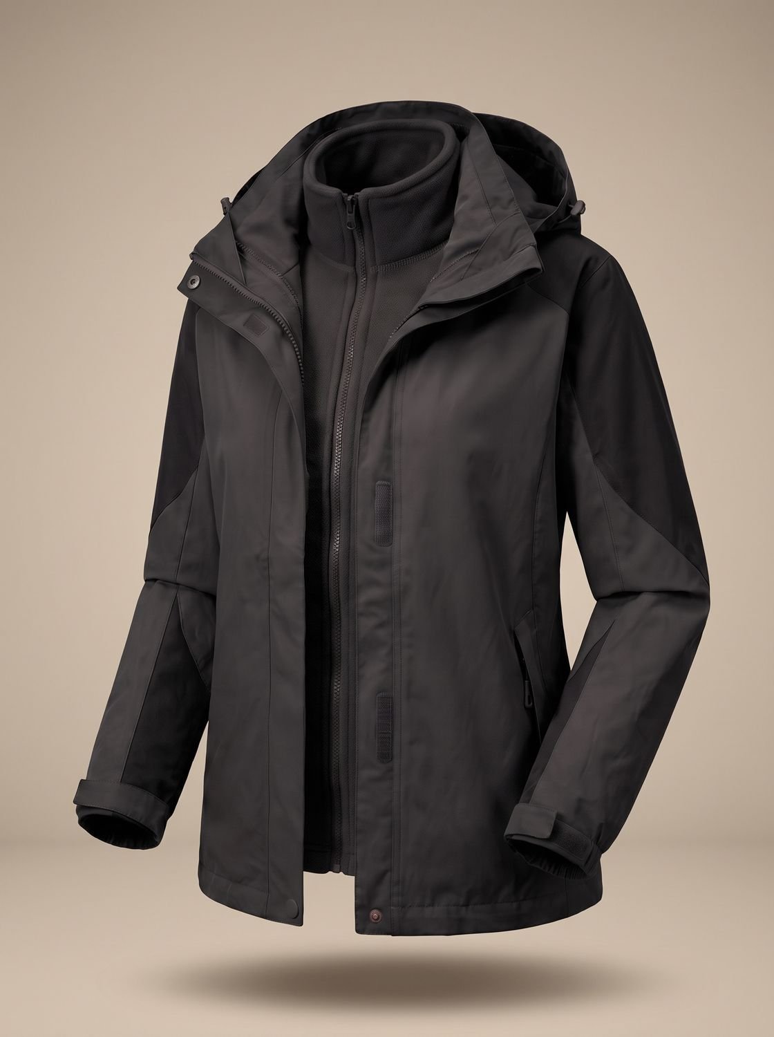 Evelyn | Veste d'extérieur en polaire softshell 2-en-1 à capuche pour femmes