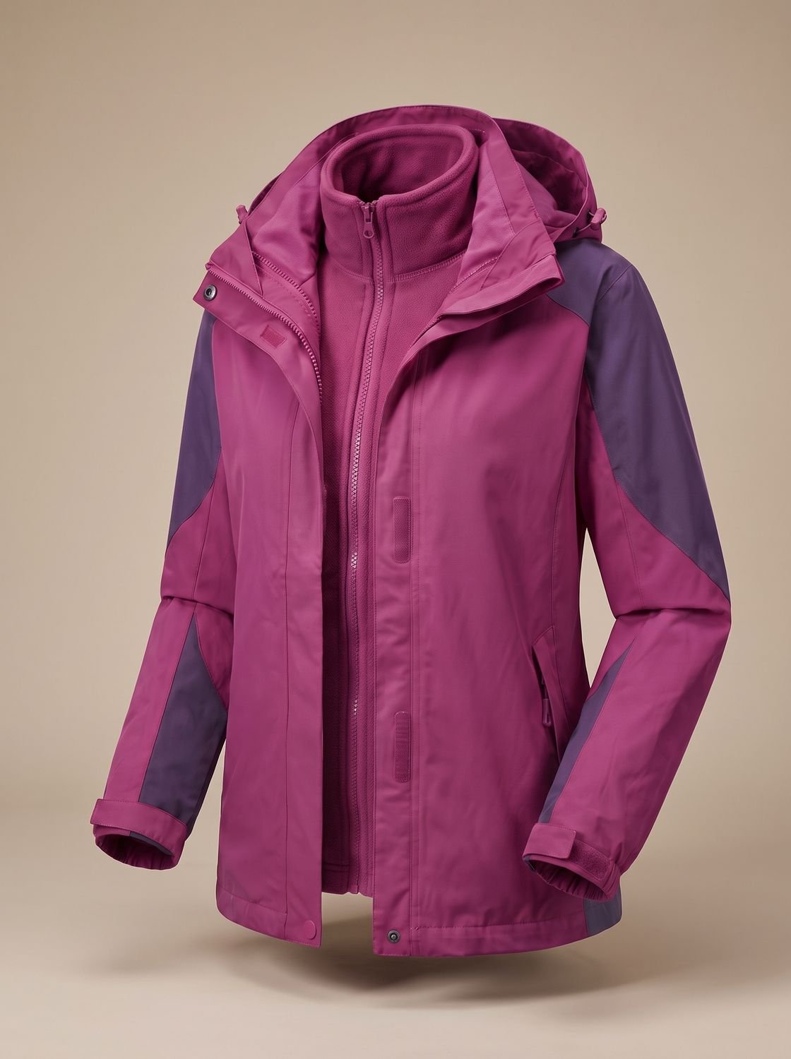 Evelyn | Veste d'extérieur en polaire softshell 2-en-1 à capuche pour femmes