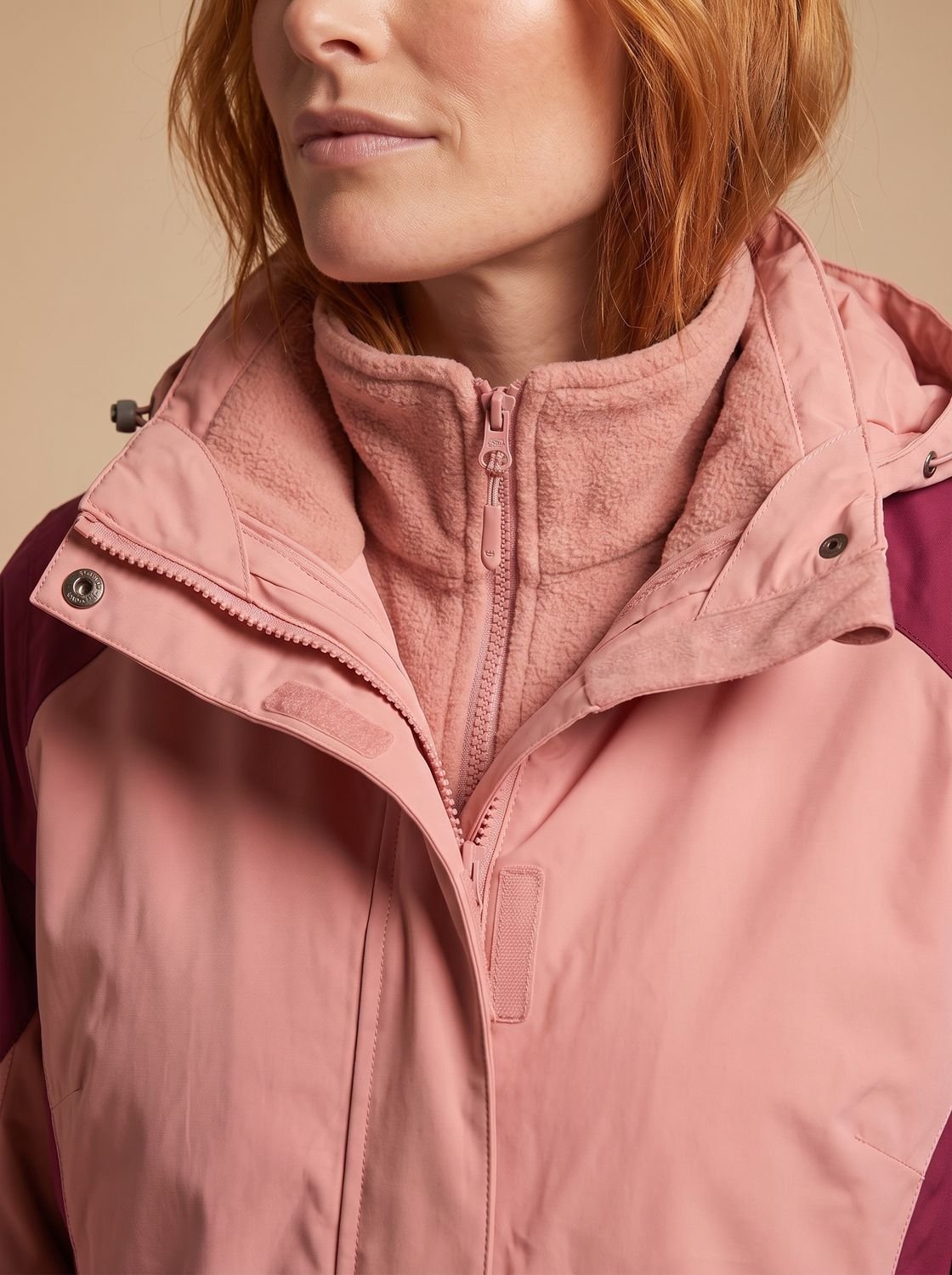 Evelyn | Veste d'extérieur en polaire softshell 2-en-1 à capuche pour femmes