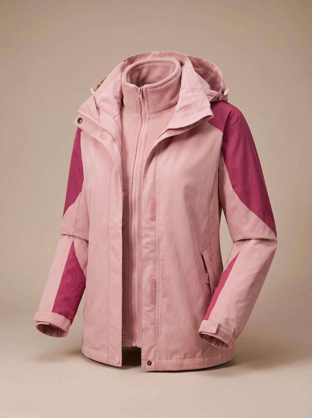 Evelyn | Veste d'extérieur en polaire softshell 2-en-1 à capuche pour femmes