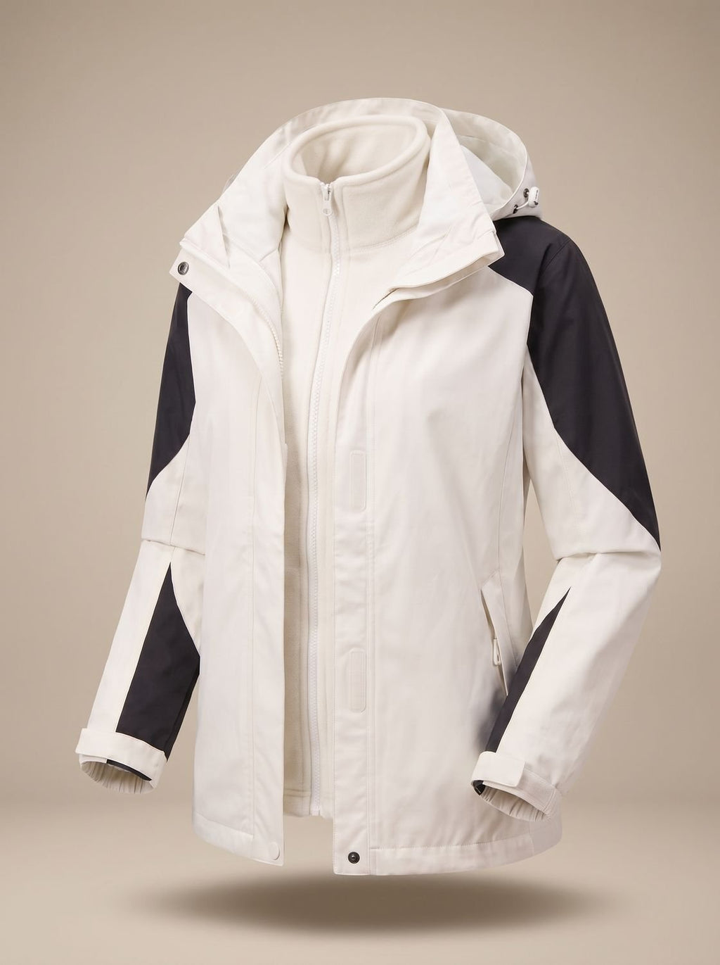 Evelyn | Veste d'extérieur en polaire softshell 2-en-1 à capuche pour femmes