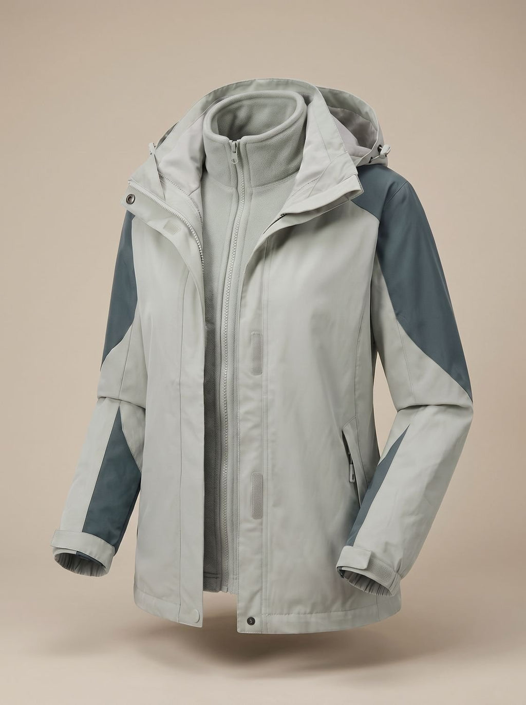 Evelyn | Veste d'extérieur en polaire softshell 2-en-1 à capuche pour femmes
